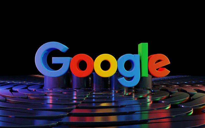 Google Ai Update Seo Concept With Google Logo On A Futuristic Digital Background Representing Search Algorithm Changes