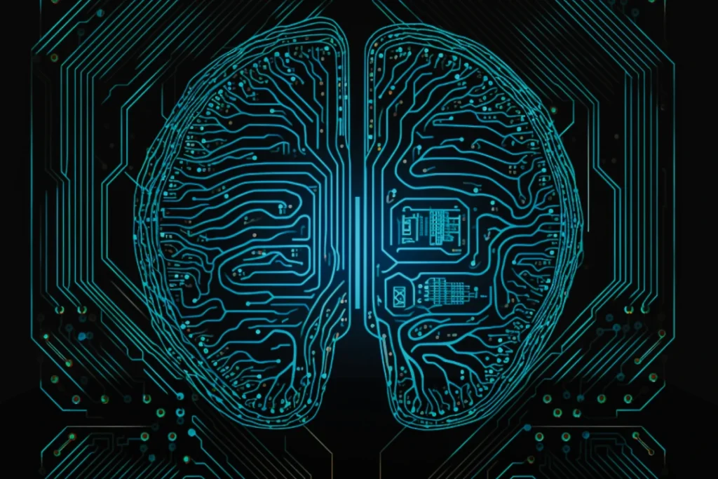 Ai Brain Illustration Showing Llms For Small Business And The Fusion Of Human And Machine Intelligence