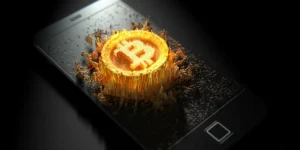 Denver’s Managed Technology Services Company 17 3D Digital Bitcoin Symbol Rising From A Smartphone Screen, Representing Mobile Crypto Trading, Blockchain Technology, And Digital Currency Security