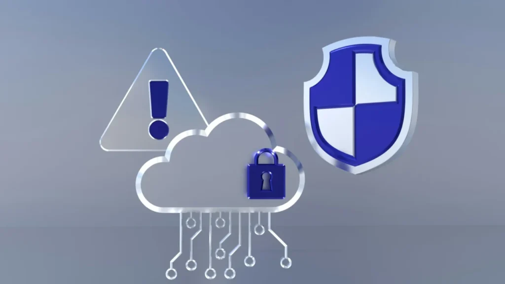 Ai Agents For Small Business: Practical Automation Every Colorado Company Can Use Today 9 Cloud Security Illustration Showing Data Protection, Compliance Alerts, Encryption, And Digital Infrastructure Safeguards
