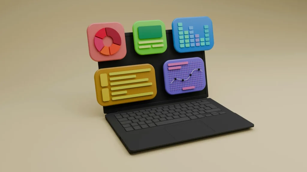 Microsoft Publisher Alternatives: The 10 Best Options For Small Businesses In 2026 6 Laptop Displaying Colorful Publishing, Reporting, And Analytics Application Panels