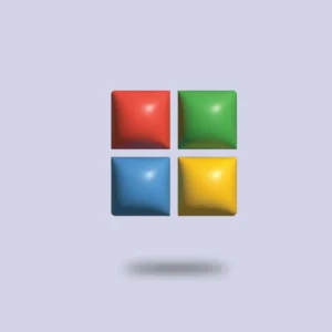Three-Dimensional Microsoft Windows Logo With Red, Green, Blue, And Yellow Squares