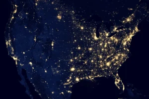 Denver’s Managed Technology Services Company 17 Satellite View Of Illuminated Cities Across The United States At Night